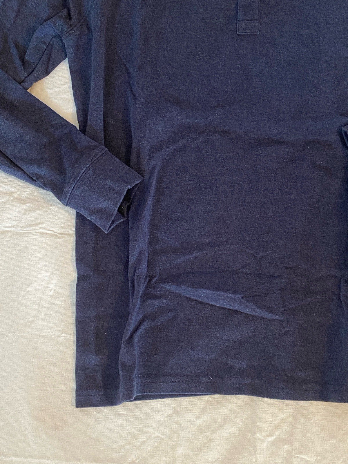 The Normal Brand Men’s Quarter Button Henley Long Sleeve Shirt Blue Large