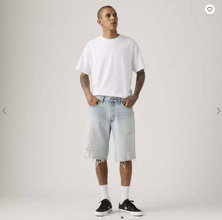 Levi’s 469 Loose 12″ Men’s Shorts – Call Me Distressed – Light Wash NEW