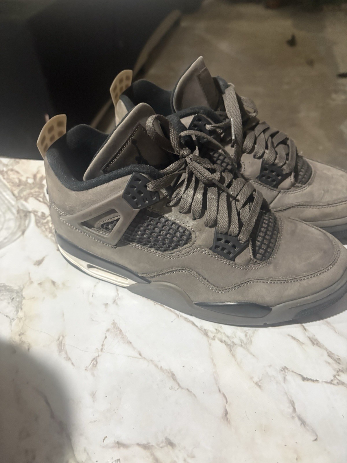 Nike Air Jordan 4 Men’s Mid Top Lace-Up Sneakers Gray/Black New w/ Box