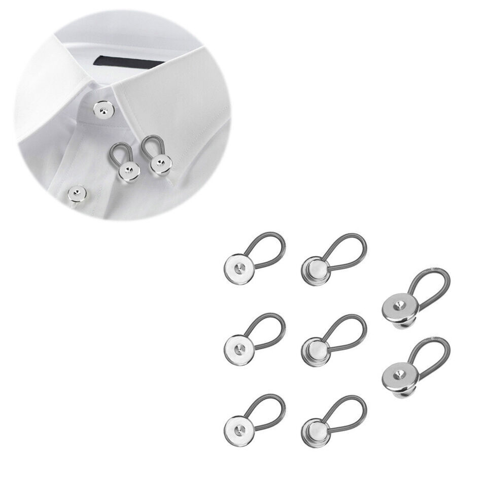10Pcs Collar Extenders Elastic Button Extender Neck Extenders for Shirt Pant USA