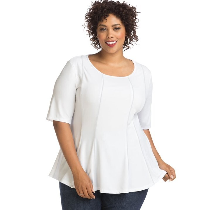JMS Maria Gabrielle Womens Peplum Top White XXXX-Large 4X 4XL