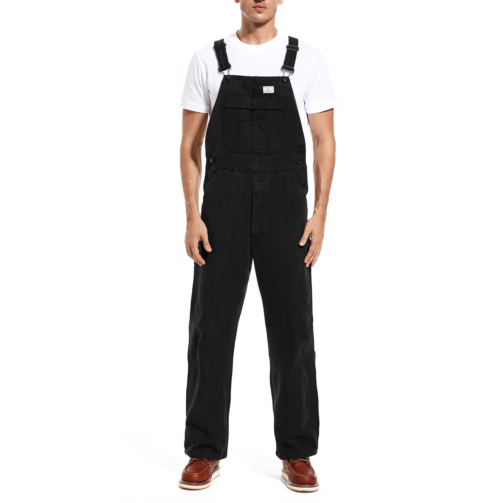 HISEA Men Heavy Duty Bib Overalls Relaxed Fit Dungarees Workwear Pants Jumpsuit