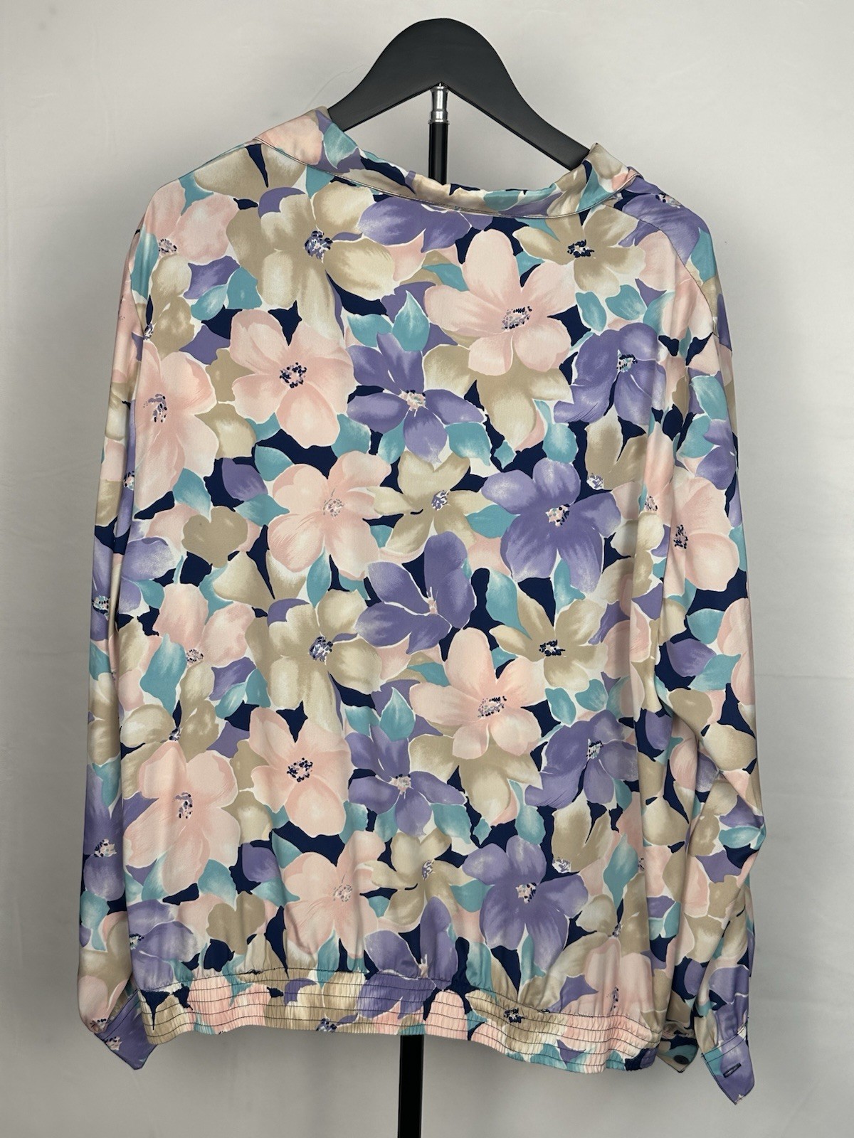 Koret Lavender Multi Floral V-Neck Blouse Size XL