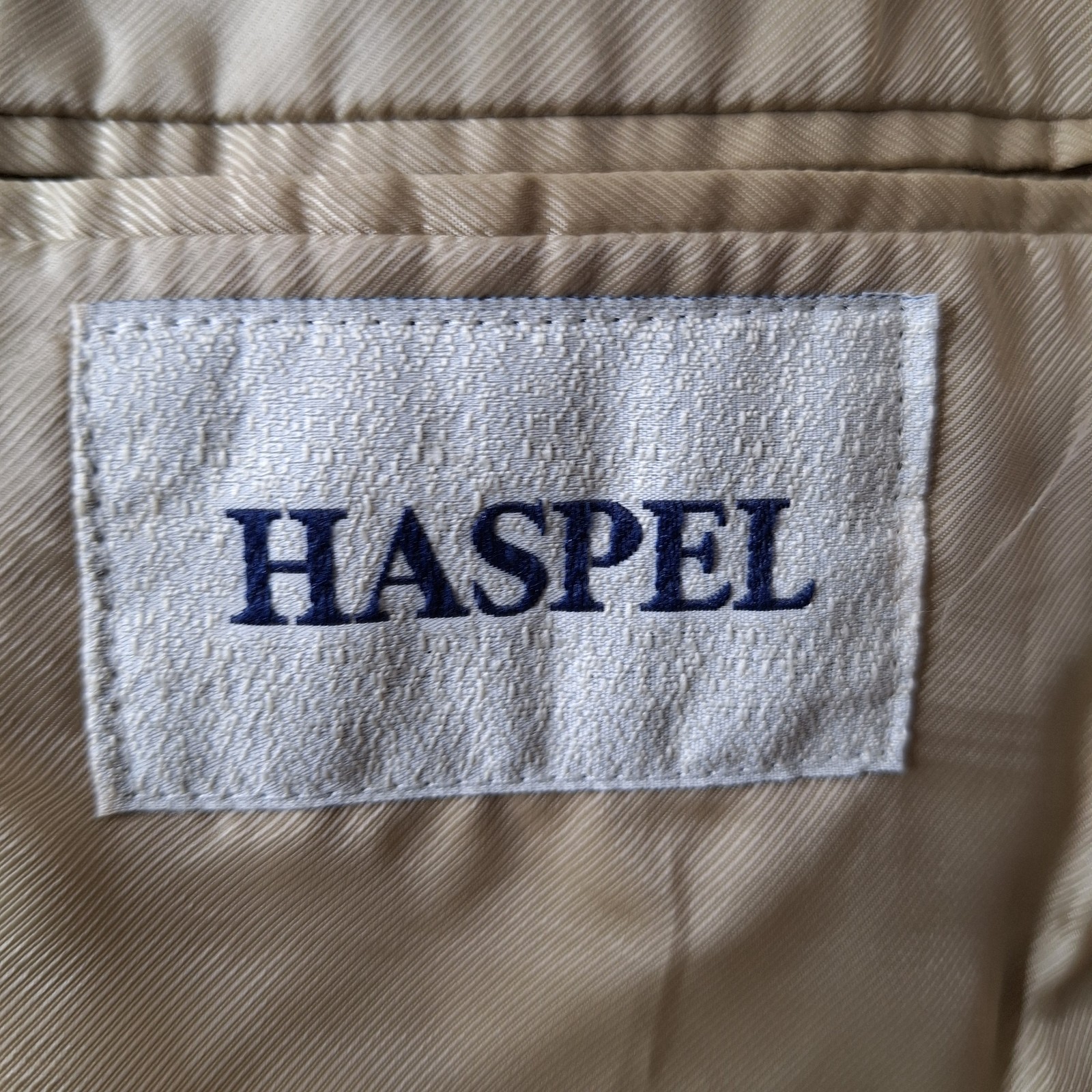 Haspel Sport Coat Jacket Mens 42R Light Beige Multicolor Windowpane SV