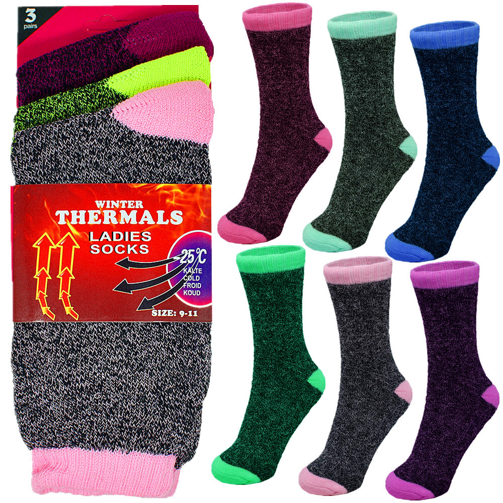 3-12 Pairs Winter Womens Warm Thermal Heated Heavy Duty Boots Crew Socks 9-11