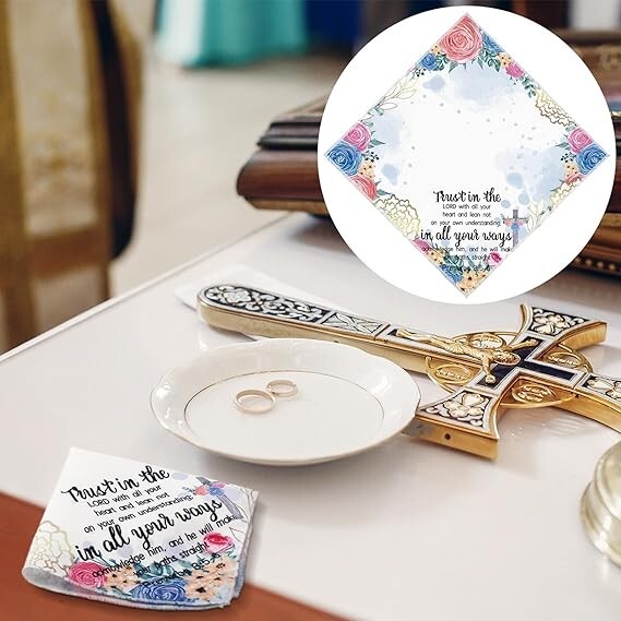 10 Pcs Christian Handkerchiefs for Women Inspirational Bible Verse Gift for C…