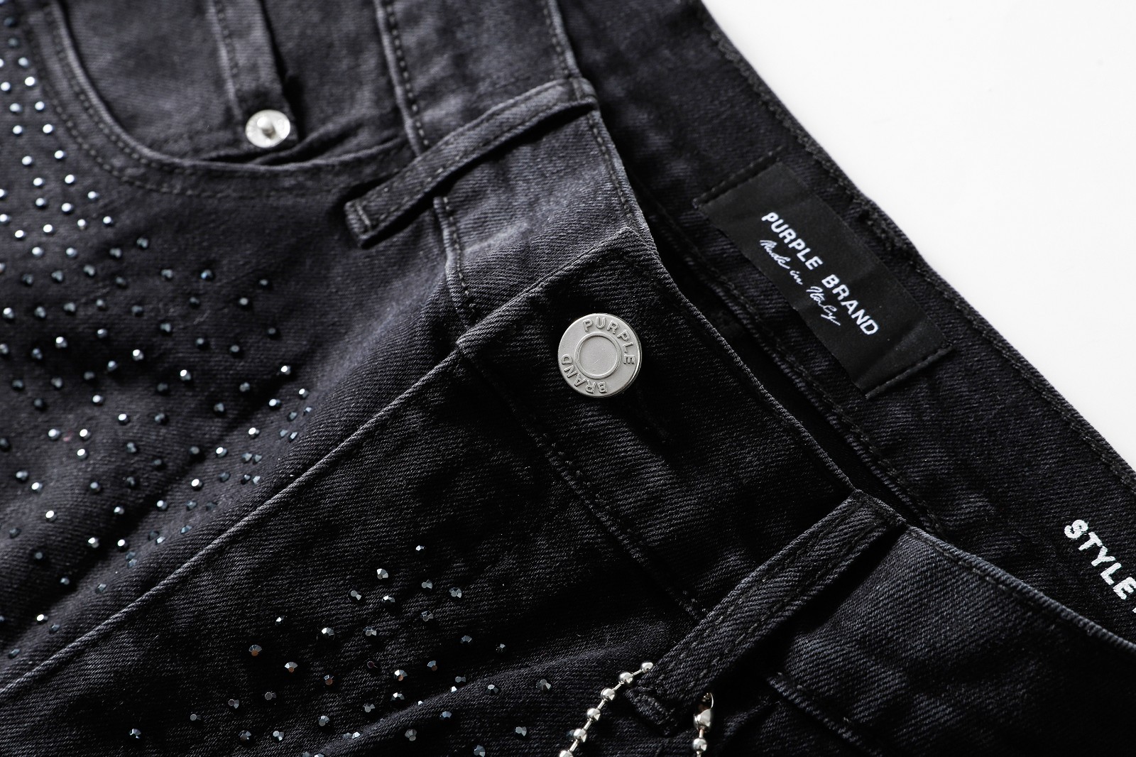 2026 New Purple brand Men’s personalized Rhinestone Leisure fashion jeans