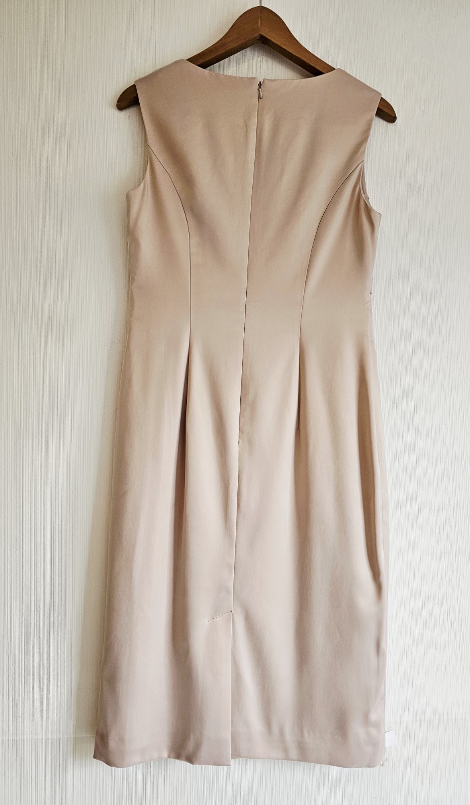 Alexon Champagne Satin Dress UK 10 Mother Of Bride Occasion Wear Bridesmaid