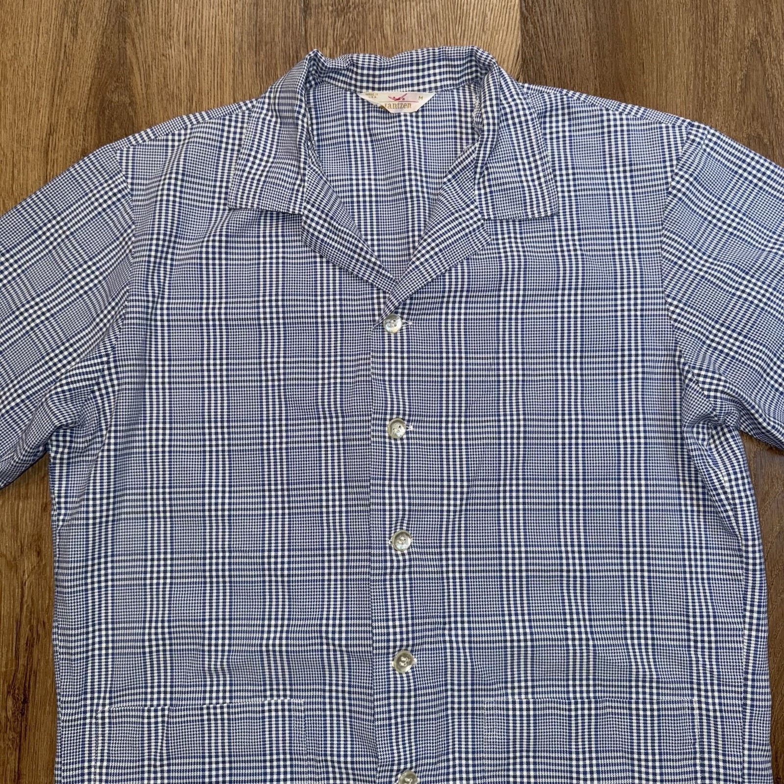 Vtg 50s 60s Jantzen Shirt Mens Medium Tunic Button Up MCM Rockabilly Atomic USA