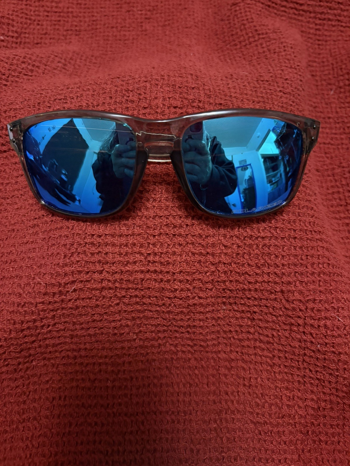Oakley Holbrook Style Sunglasses Smoke Transparent Blue Lens UV400