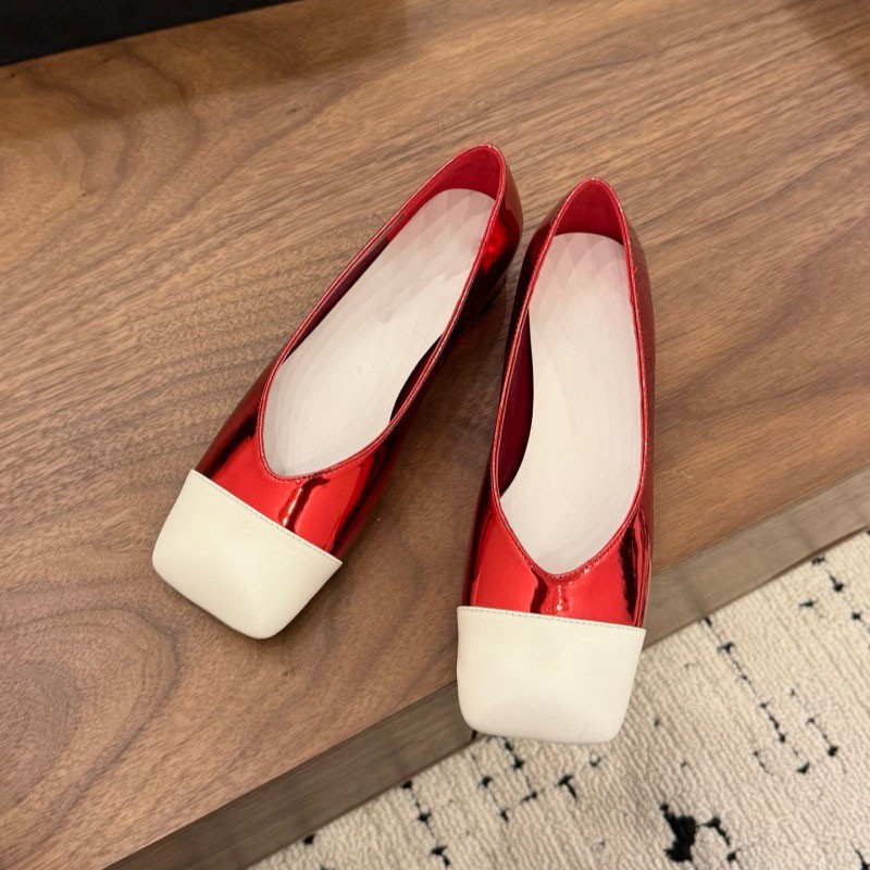 2cm/6cm/8.5cm Square toe High-Heeled Shoes Baotou Thick-Heeled boat shoes Women