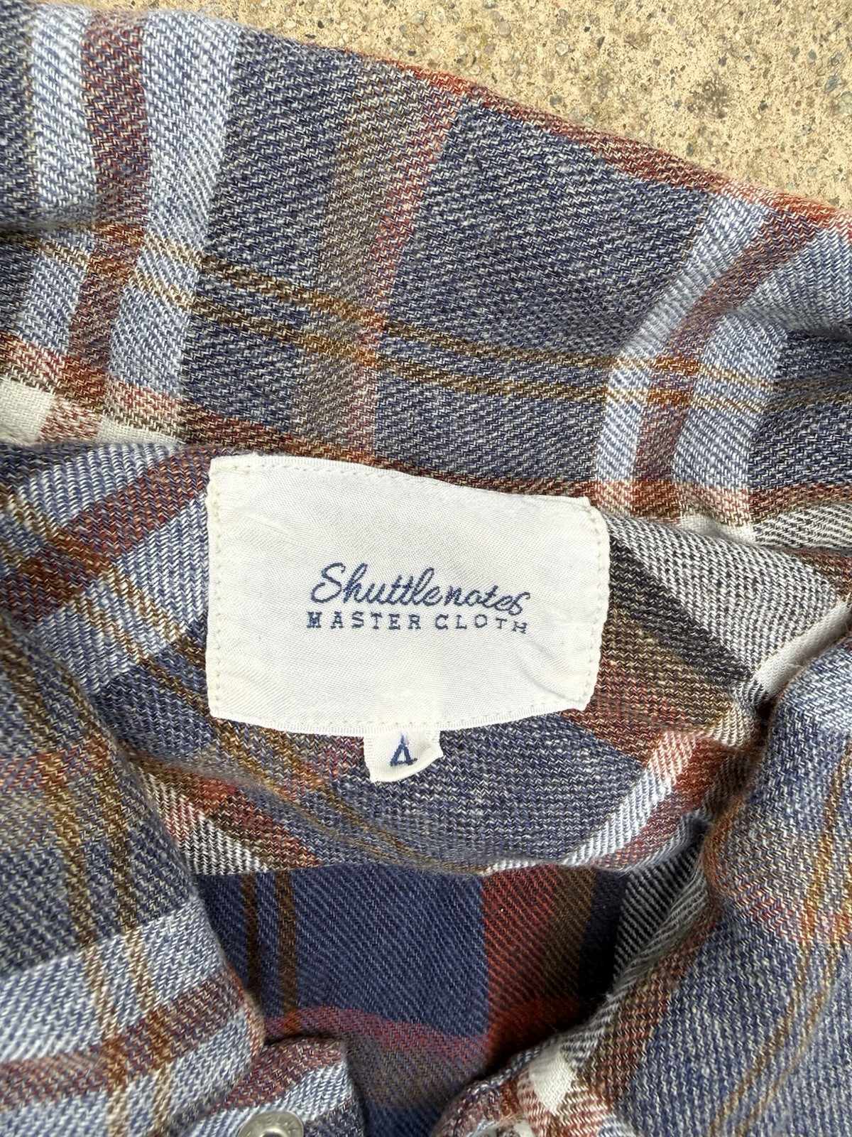 shuttle notes master cloth plaid linen cotton shirt size 4 (XL) made in Japan