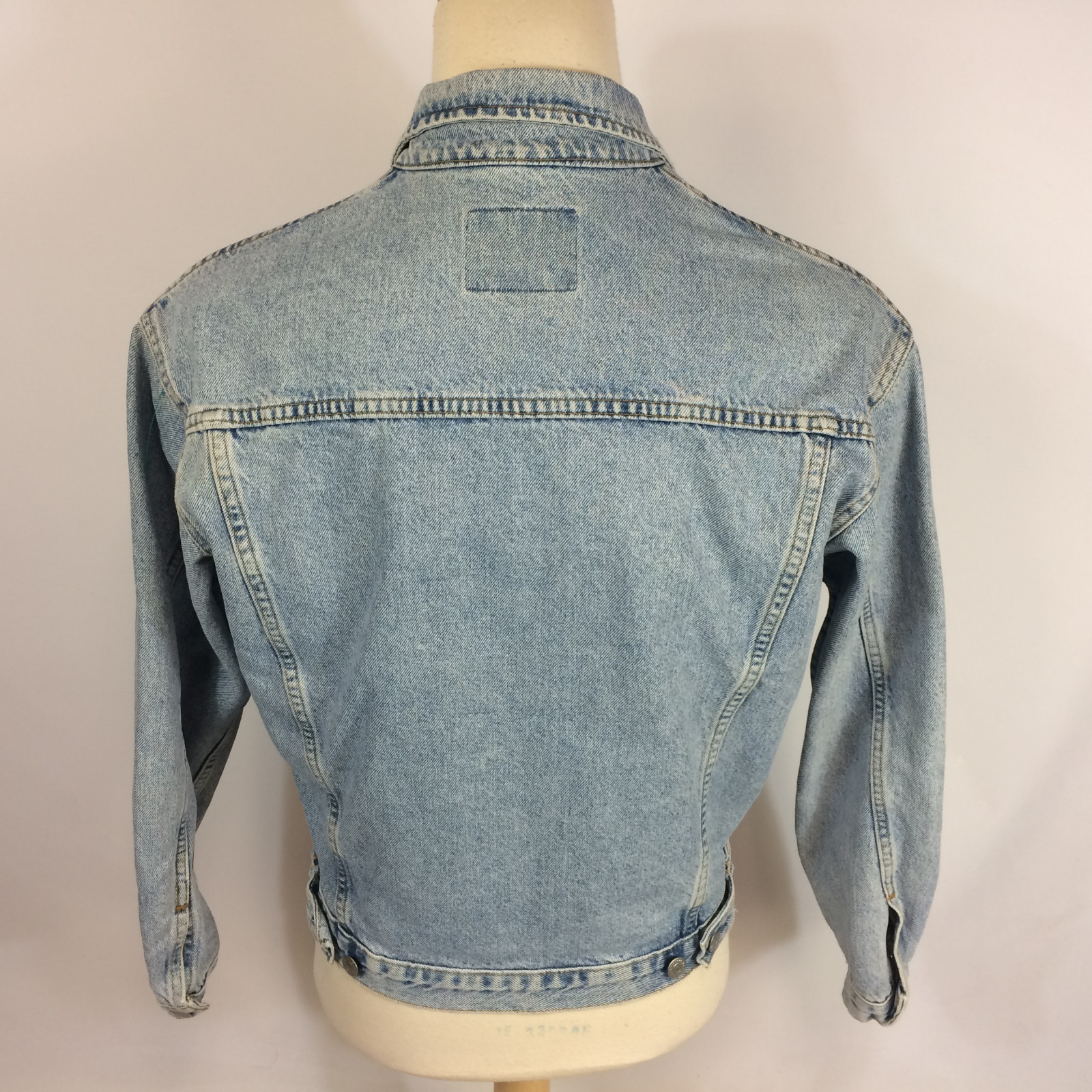 Vintage 80s 90s Gap Denim Jean Trucker Motorcycle Coat Jacket Acid Marble Wash M