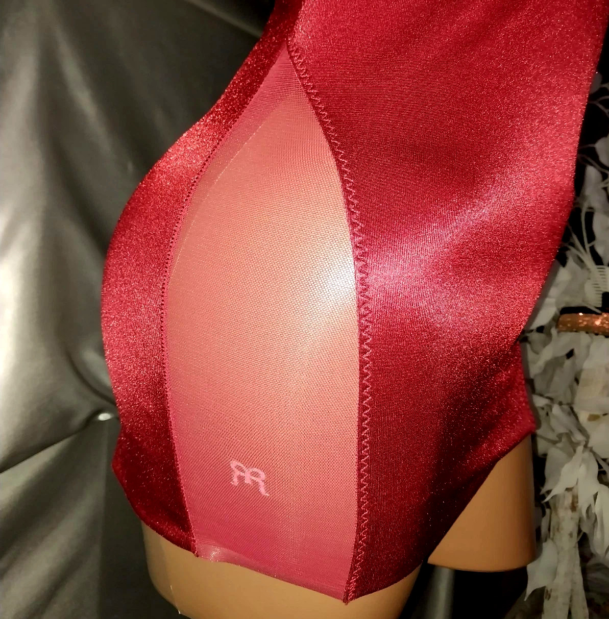 RUBY RIBBON GIRDLE BRA SHAPERWEAR CAMI SHEER CHIFFON INSERT SILKY NYLON M NEW