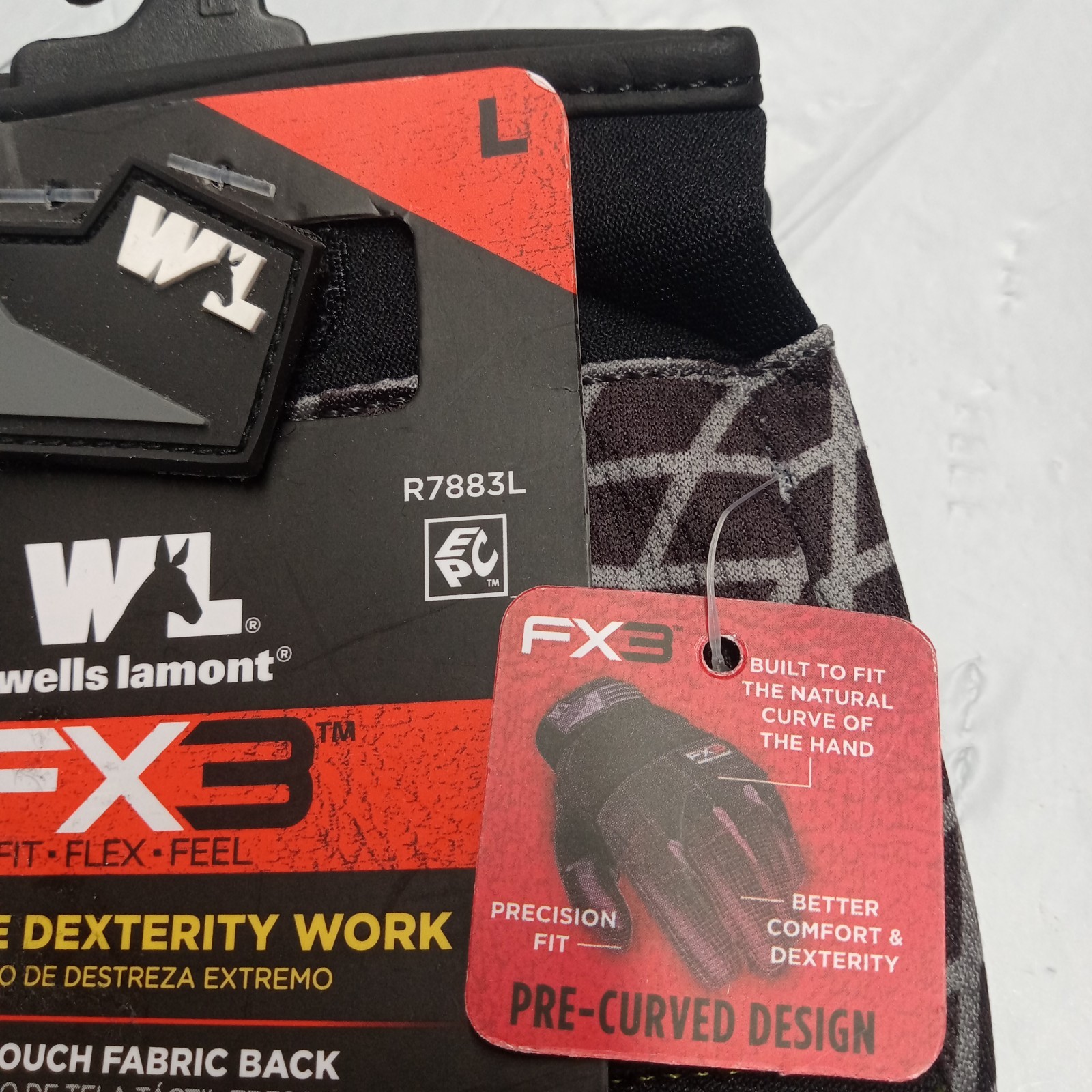 Wells Lamont FX3 Men’s Work Gloves Black Synthetic Leather Palm Size L Large New