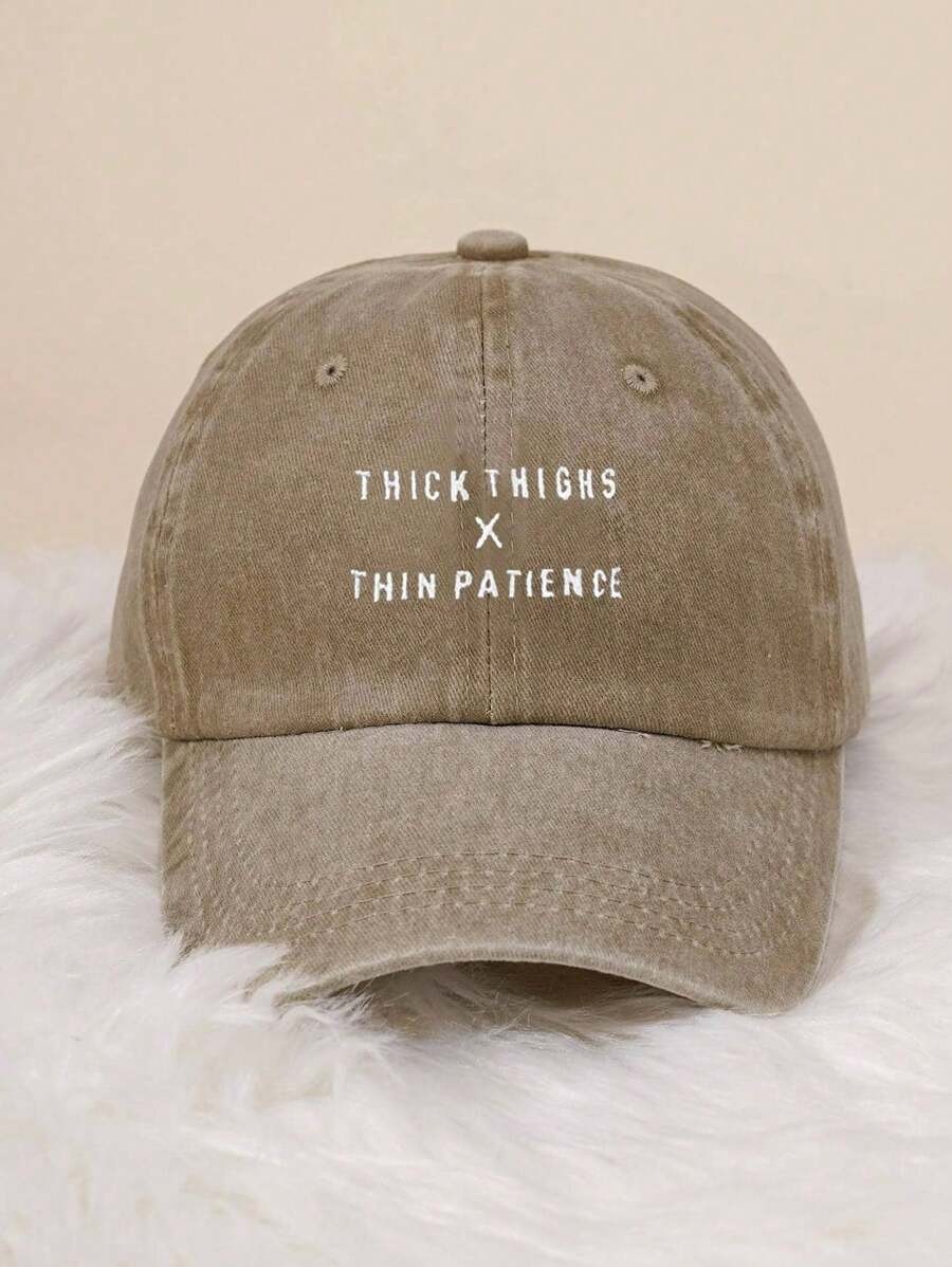 Unisex Embroidered Baseball Cap Funny Letter Dad Hat Washed Adjustable Cap