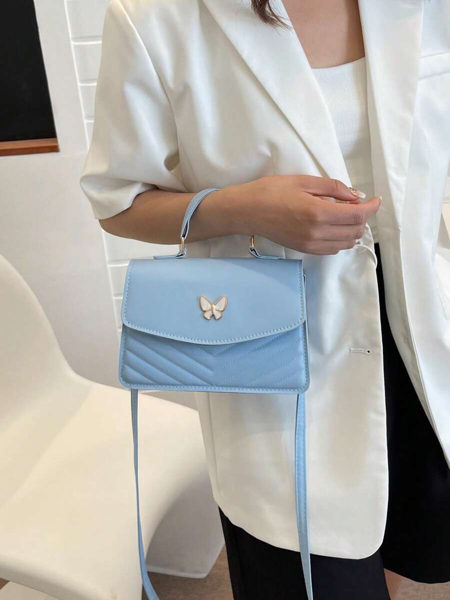 Women PU Leather Crossbody Bag Patchwork Bow Flap Square Shoulder Commute Purse