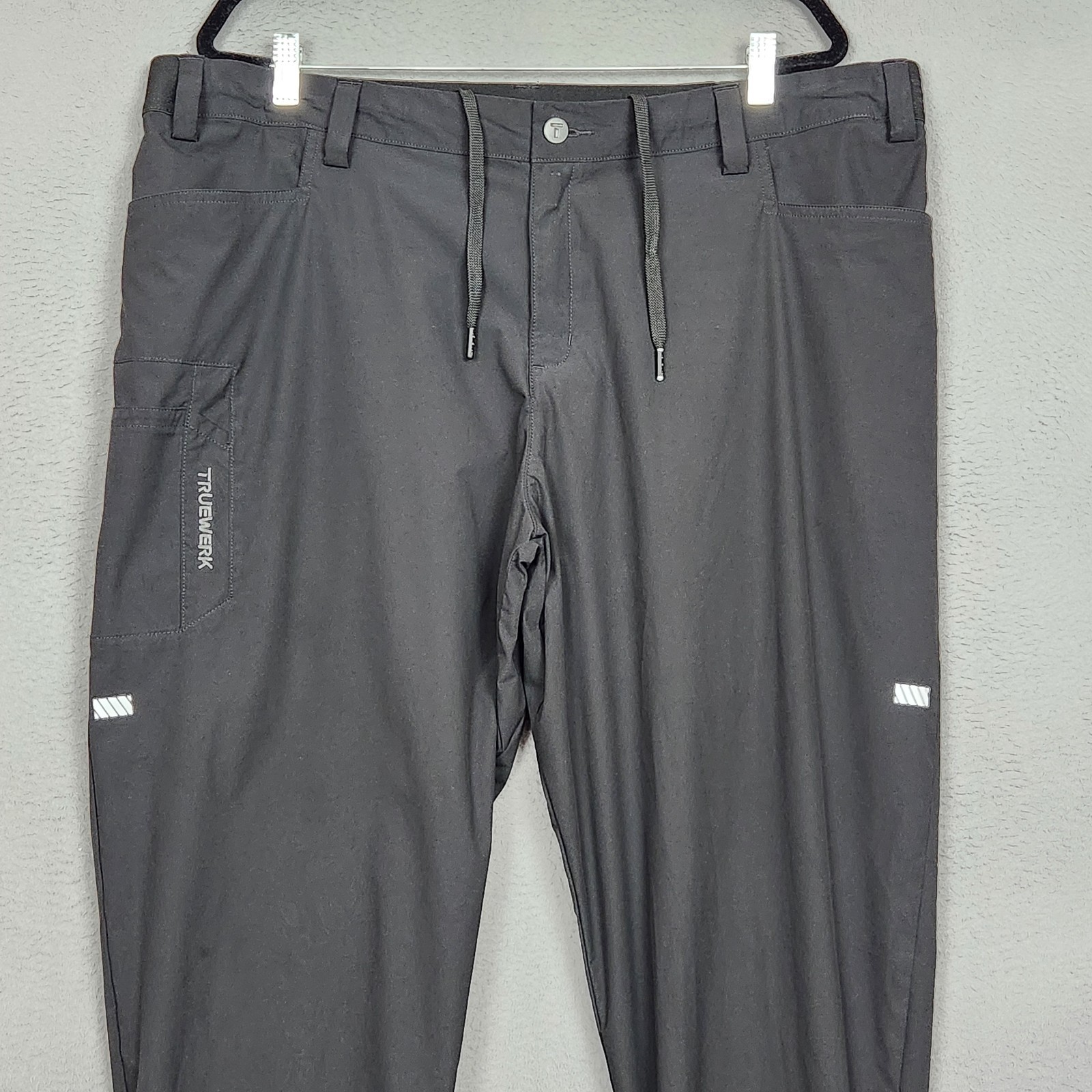 Truewerk Pants Mens 3XL Black Flat Front Straight Leg Utility Work Cargo Pocket