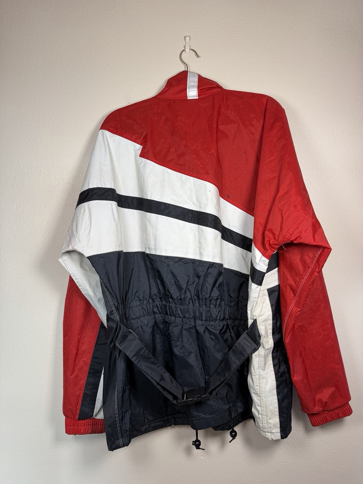 Vintage Moto Line DIFI Motorcycle Racing Jacket Red White Black Colorblock XL