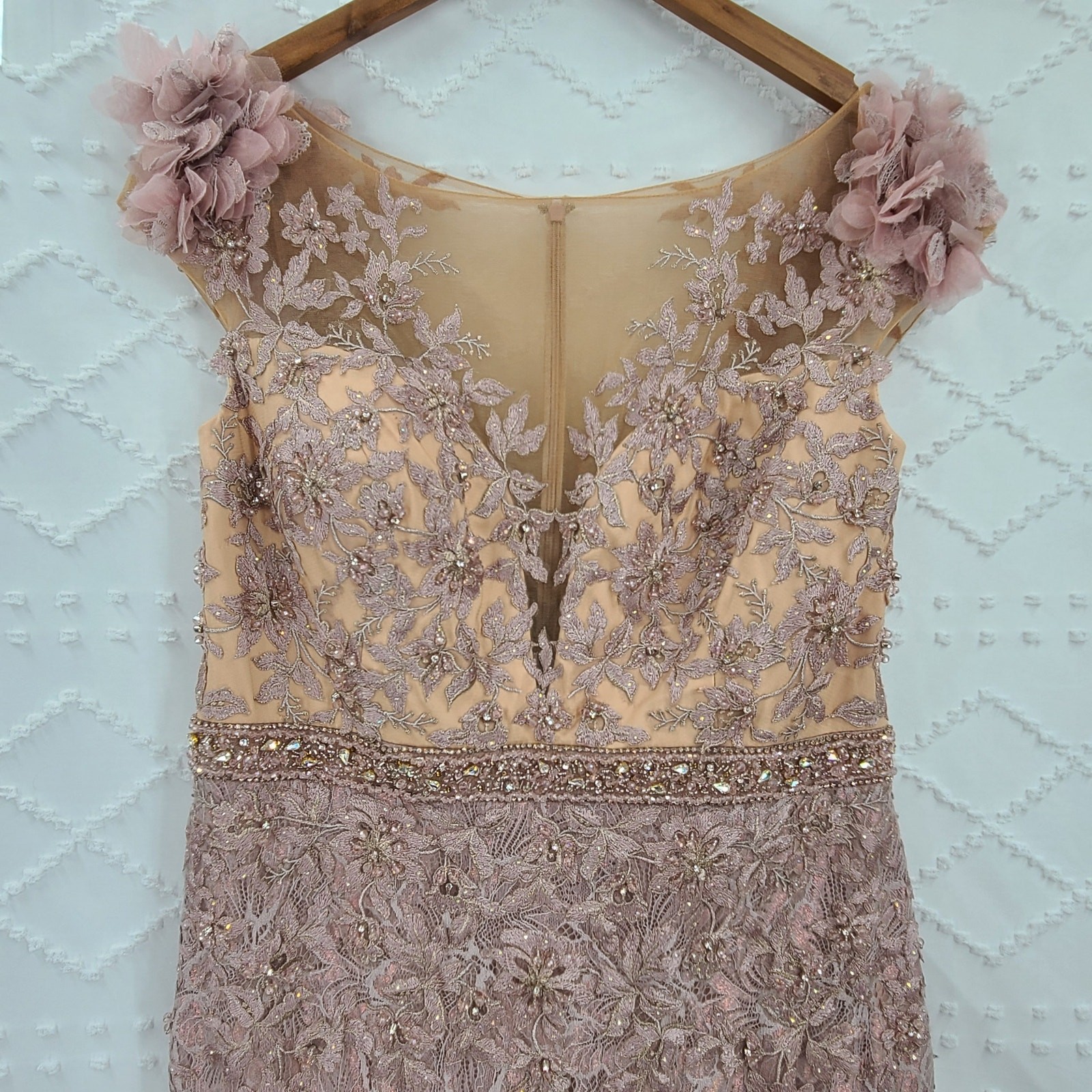 Mac Duggal 79368 pink embellished trumpet gown NWT Size 14 formal wedding