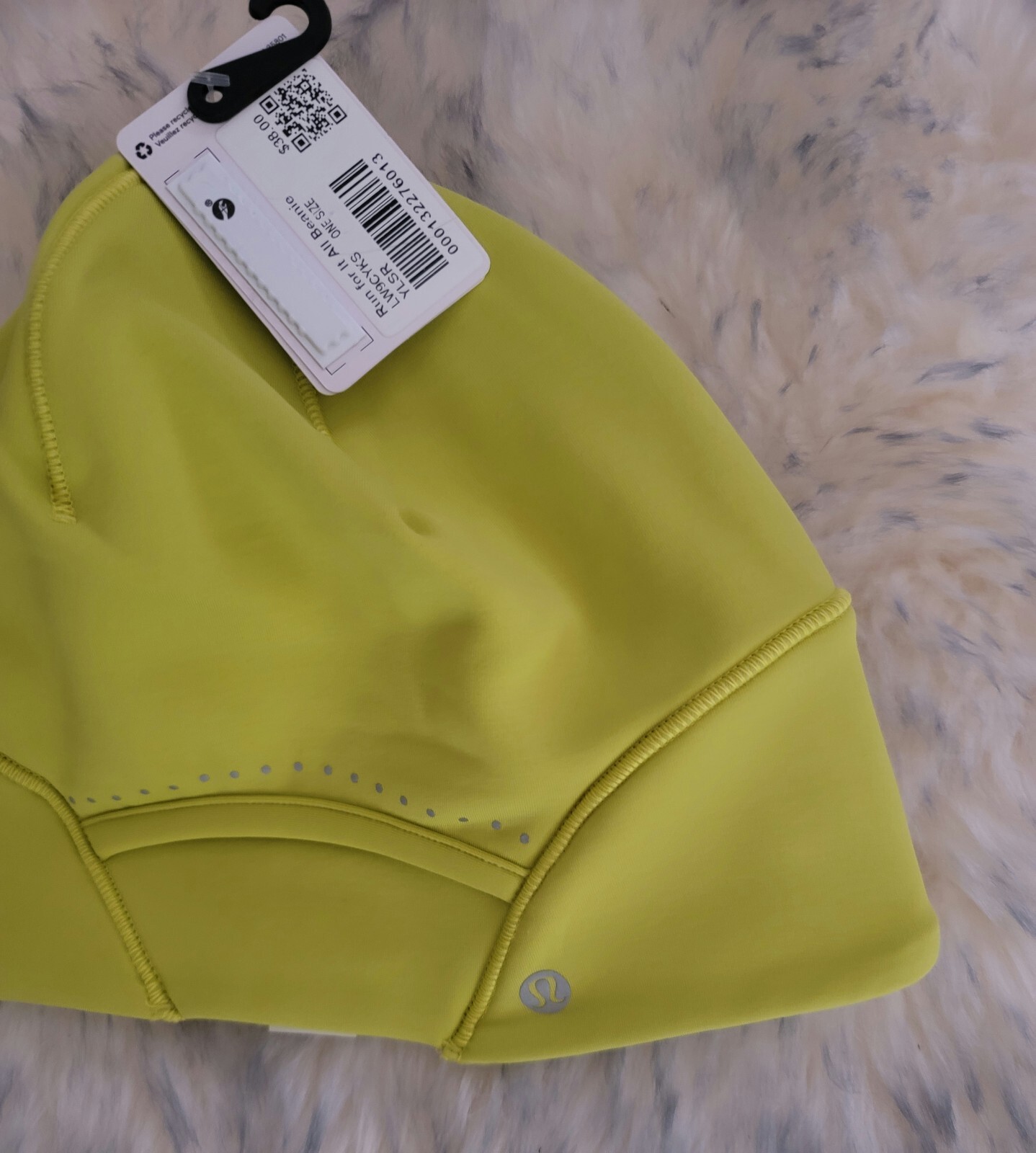 NWT LULULEMON RUNNING HAT BEANIE WOMEN’S YELLOW SERPENTINE OS LOGO $38.00