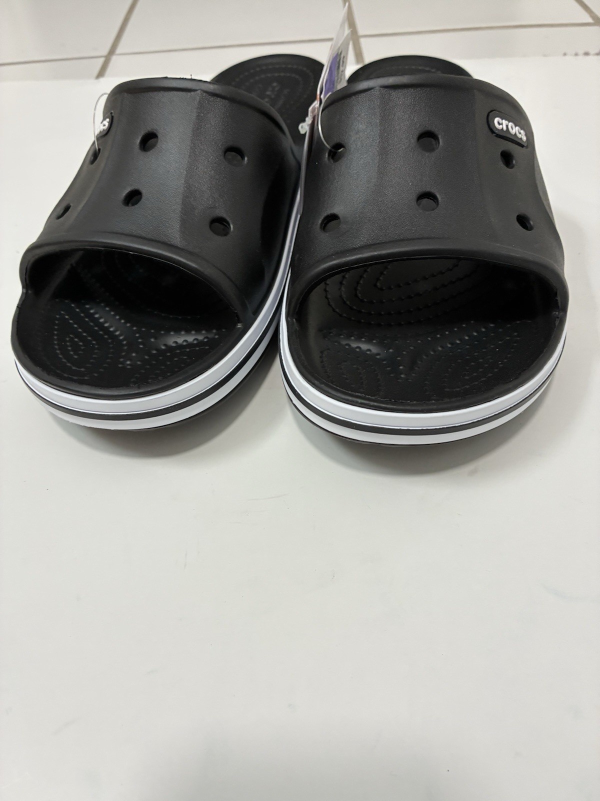 Crocs Men and Women’s Bayaband Black Slide Sandals Mens Size 10