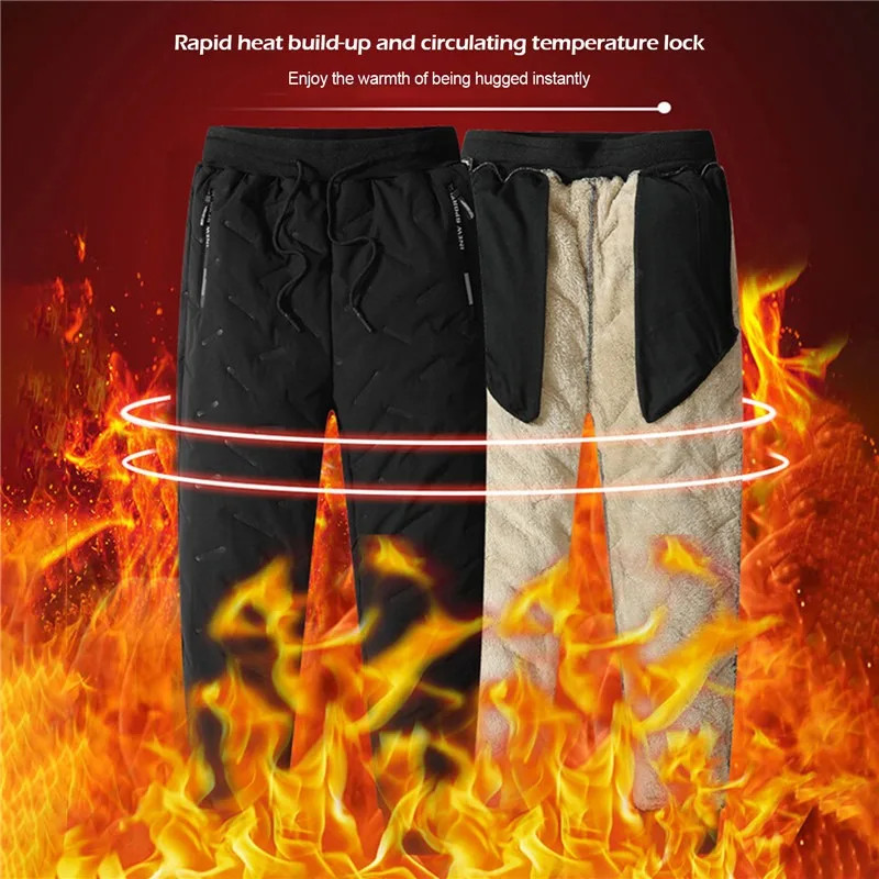 Winter Sweatwear Men Plush Thick Fleece Sweatpant Lambswool Thermal Trousers
