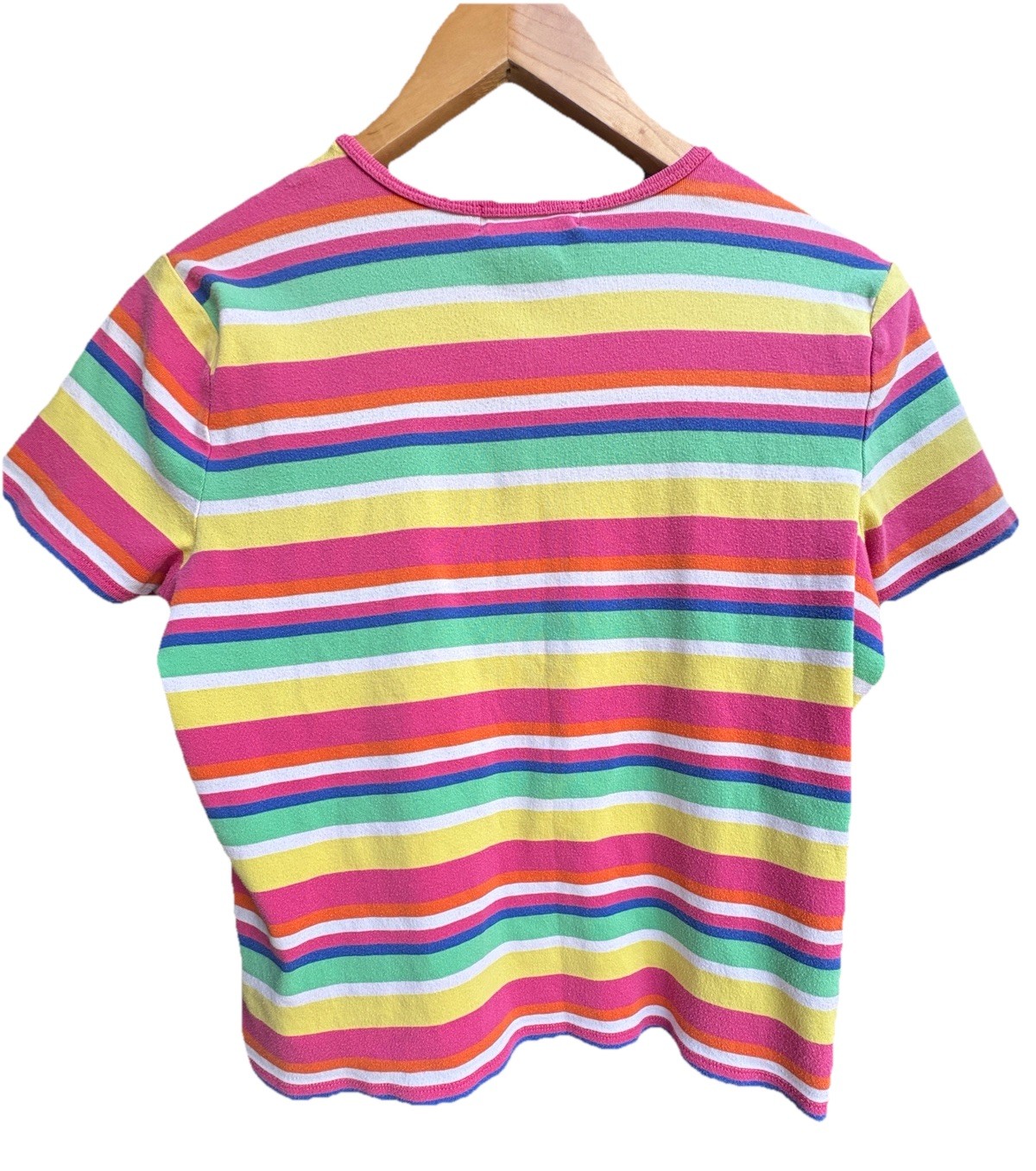 Lauren Ralph Lauren 90s Preppy Multicolor Striped Cotton Crewneck Tee Size L