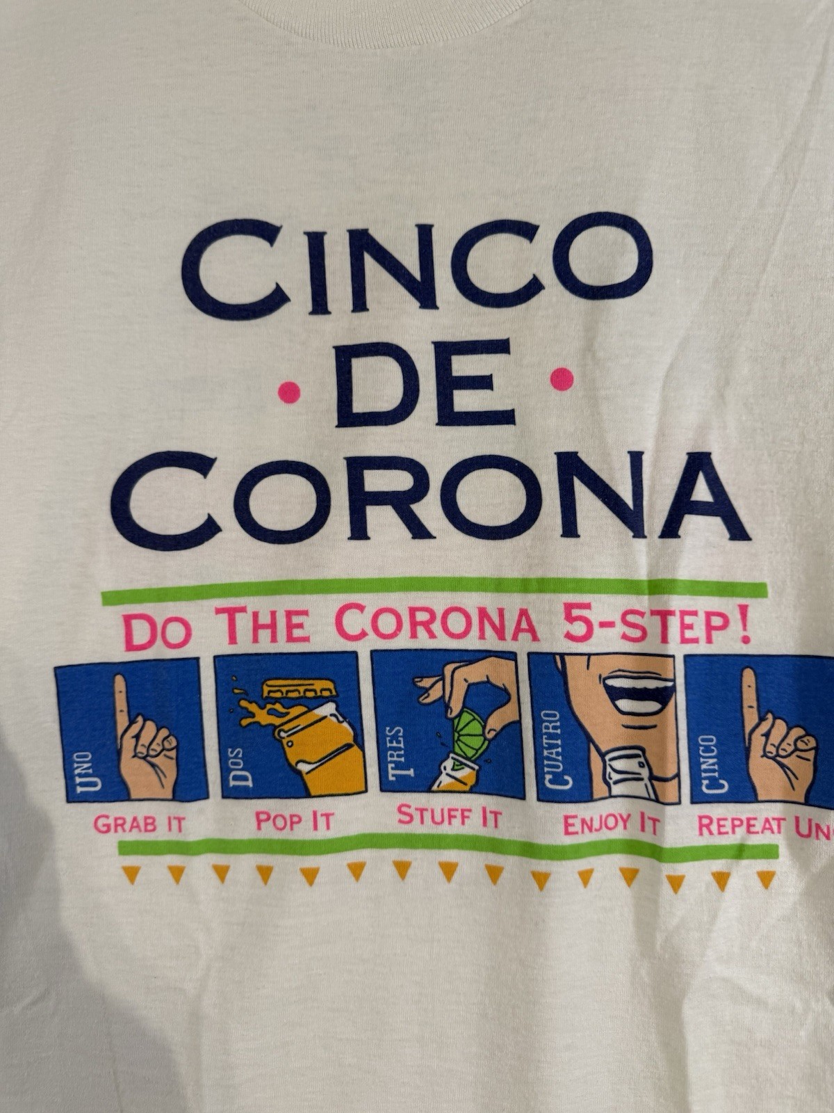 Corona Extra Beer T Shirt Vintage 90’s Men M Single Stitch White Short Sleeve