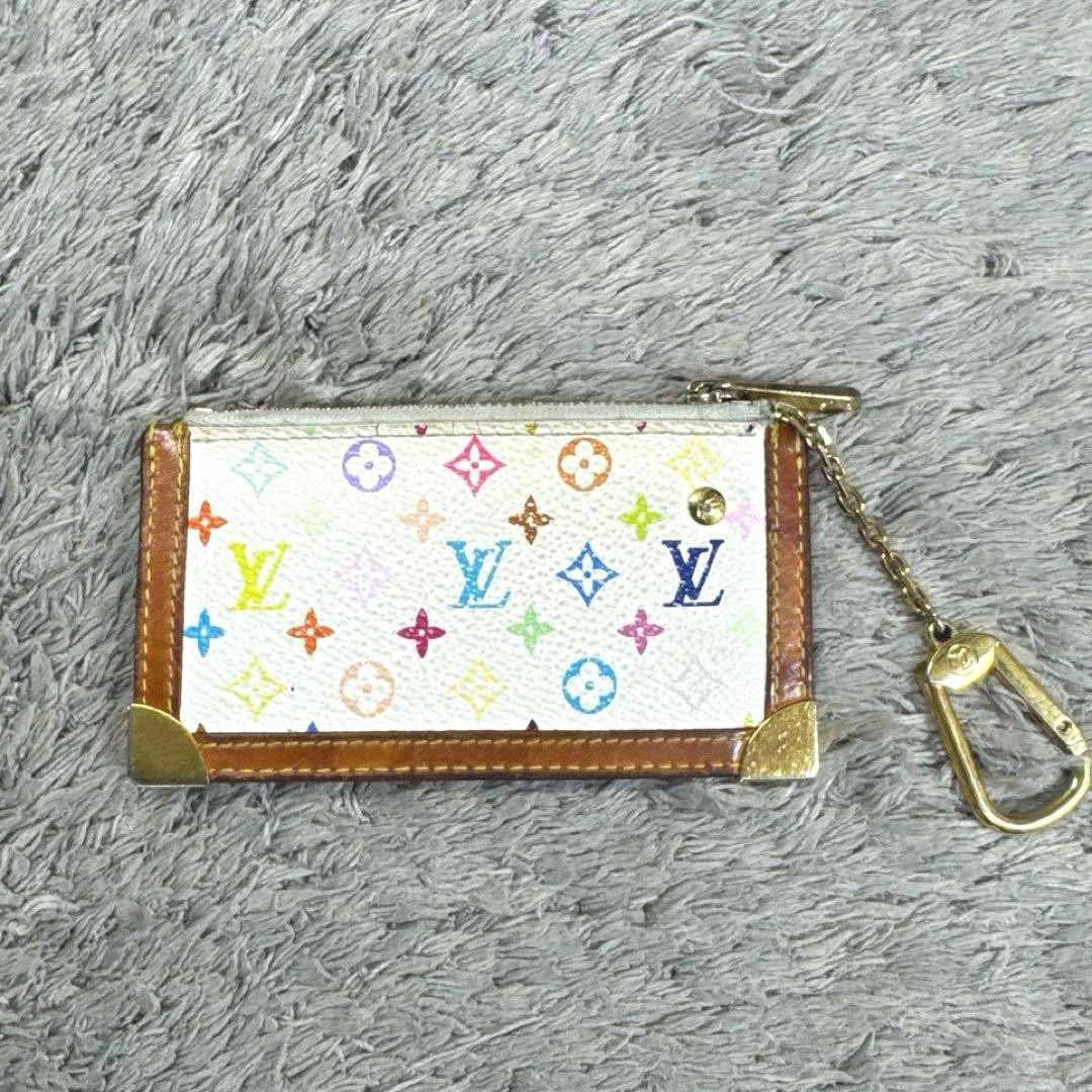 Auth Louis Vuitton Pochette Cles Monogram Multicolor Coin Case Made in Spain LV