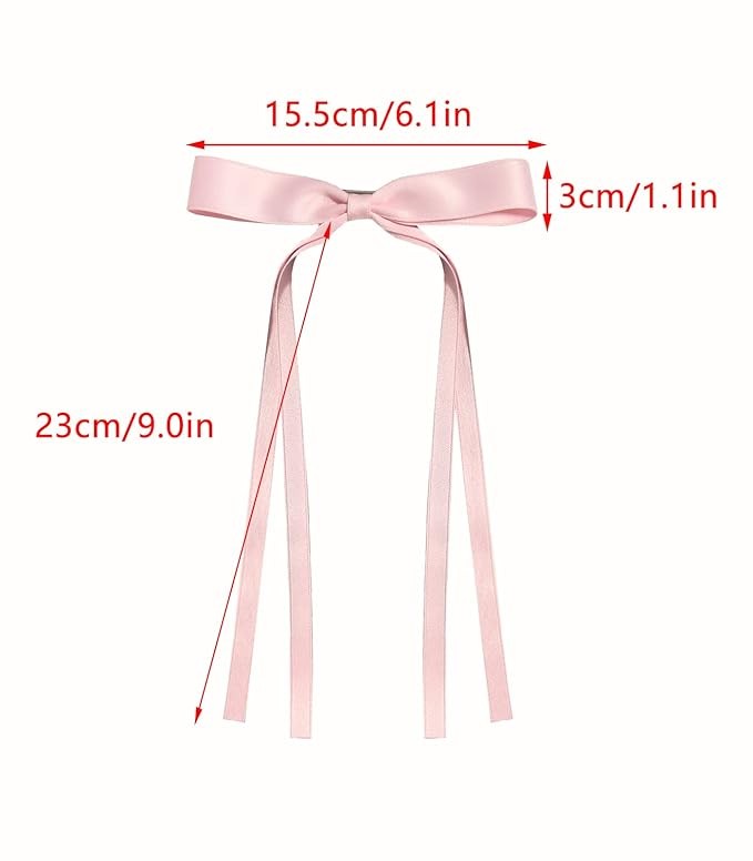 3PCS Silky Satin Hair Bows Hair Clip Ribbon Accessories for Women Girls