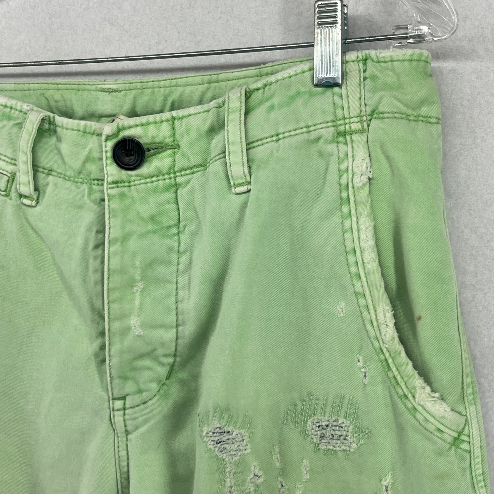 TRUE RELIGION Jeans Men 31 Roman Phoenix Distressed Patchwork Denim Cotton Green