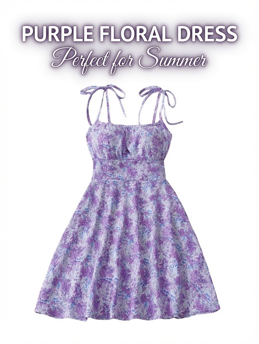 Women’s Floral Print A-Line Dress Summer Waist Slimming Casual Sweet Dress