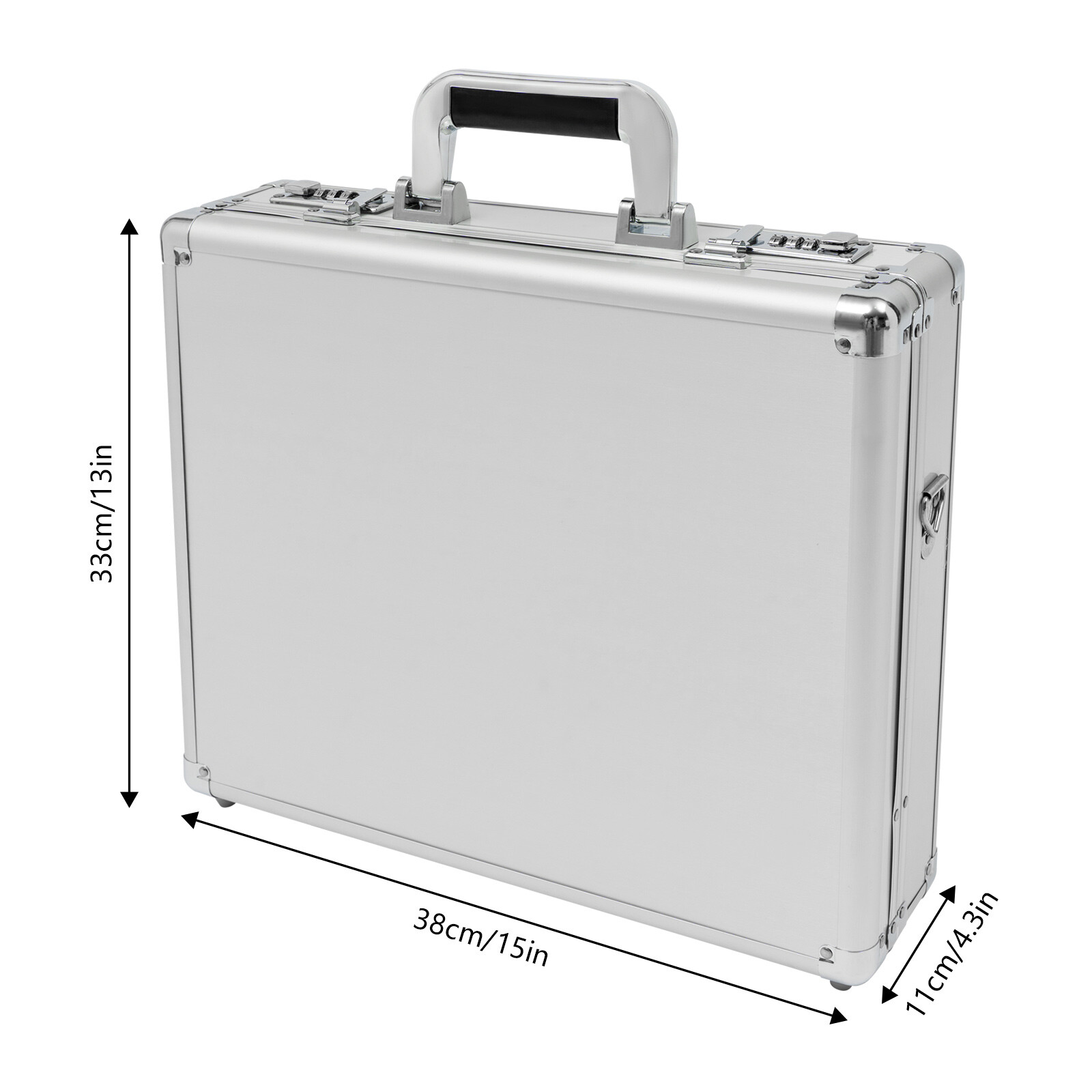 Aluminum Hard Case Big Capacity With Combination Lock Briefcase With Pocket