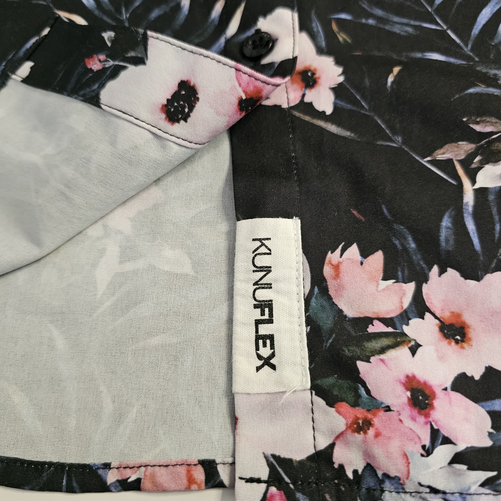 RSVLTS Women’s Cut Medium – Grandma’s Couch – Pink & Black Floral Button Shirt