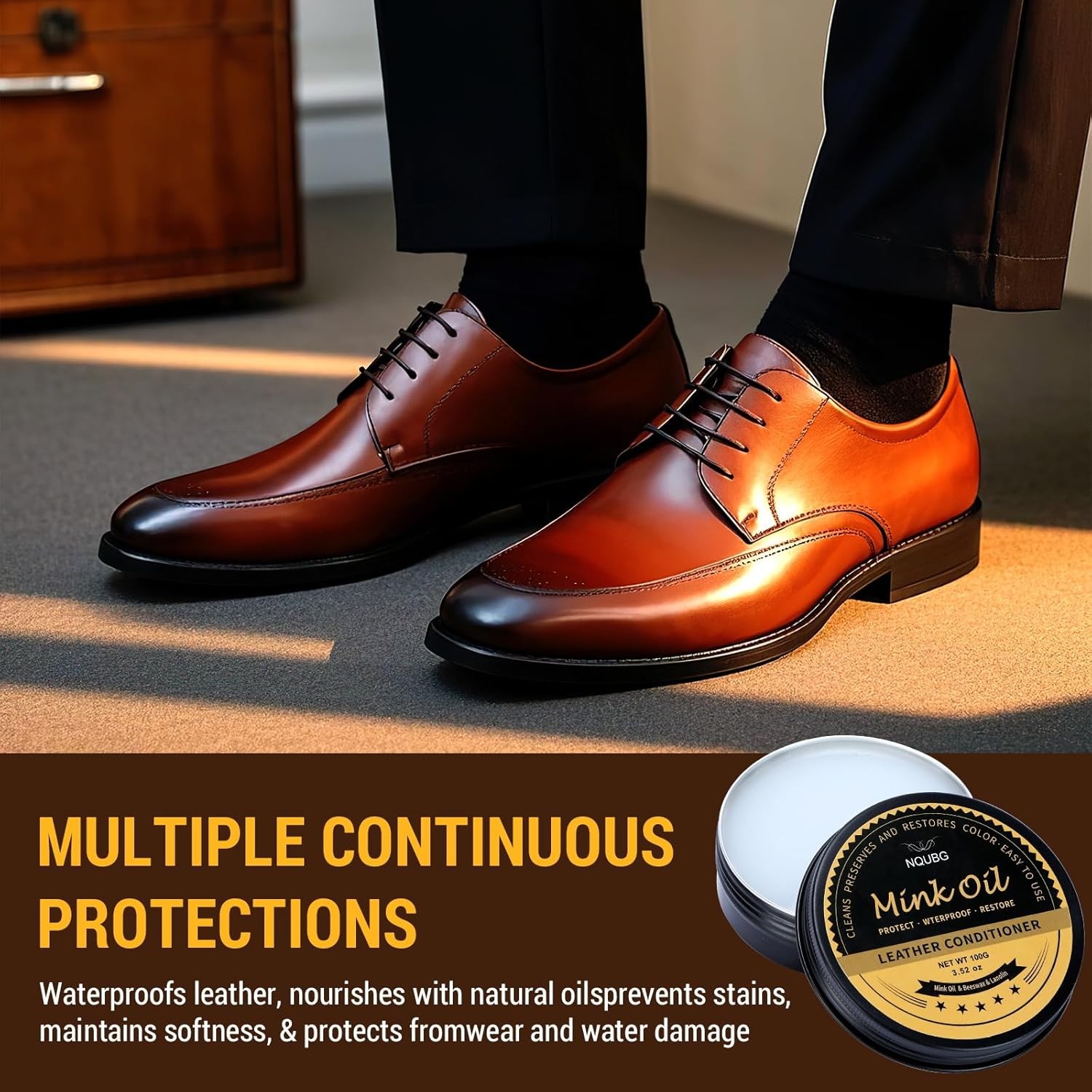 Mink Oil for Leather Boots, Boot Leather Care Kit, Leather Shoe Care Kit for Cow