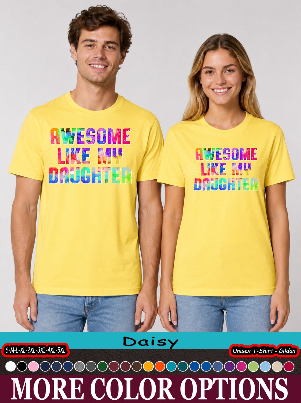 Proud Dad Awesome Like My Daughter Graphic Tee Father Gift