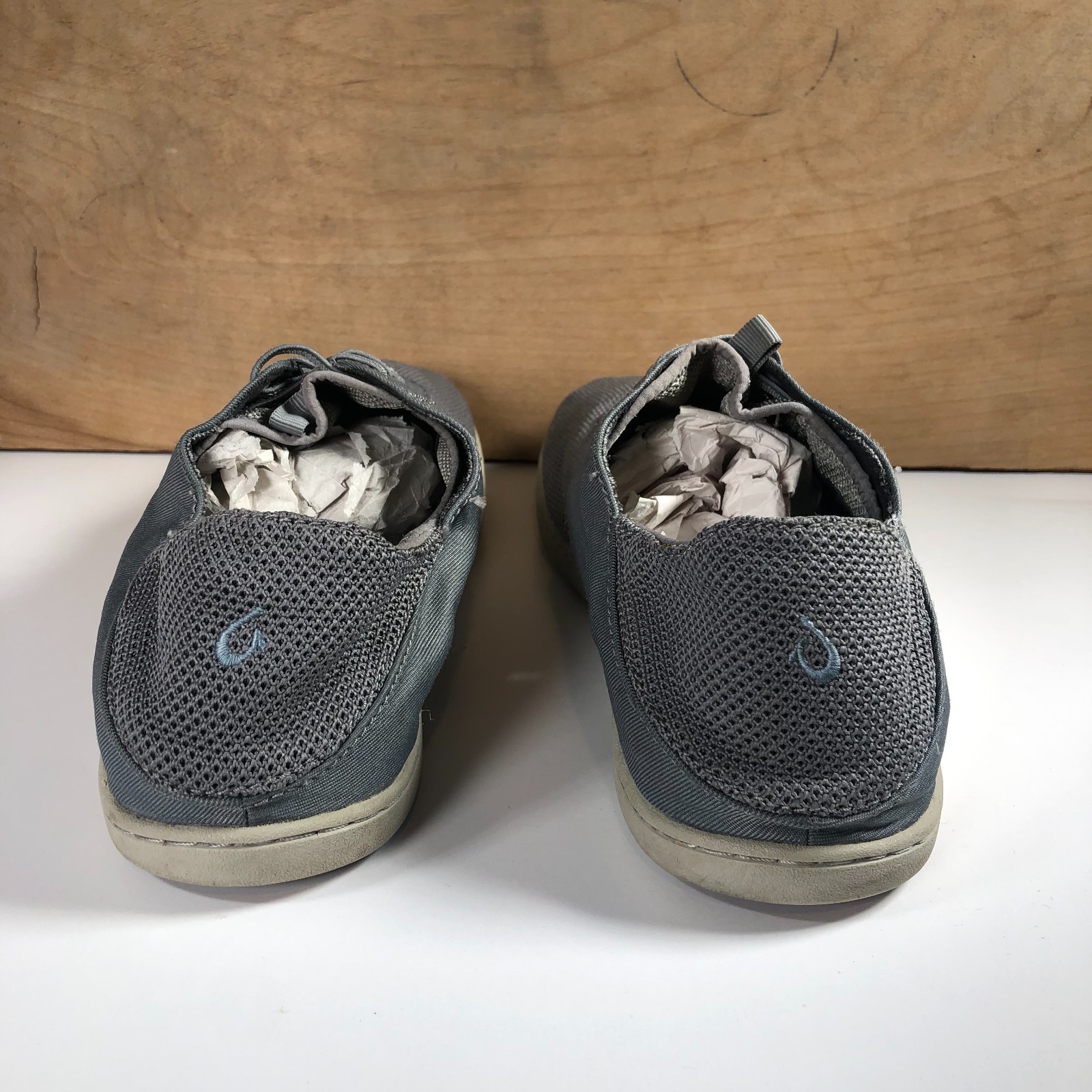 OluKai Nohea Moku Mesh Sharkskin Gray Slip On Shoes Men’s Size 10.5