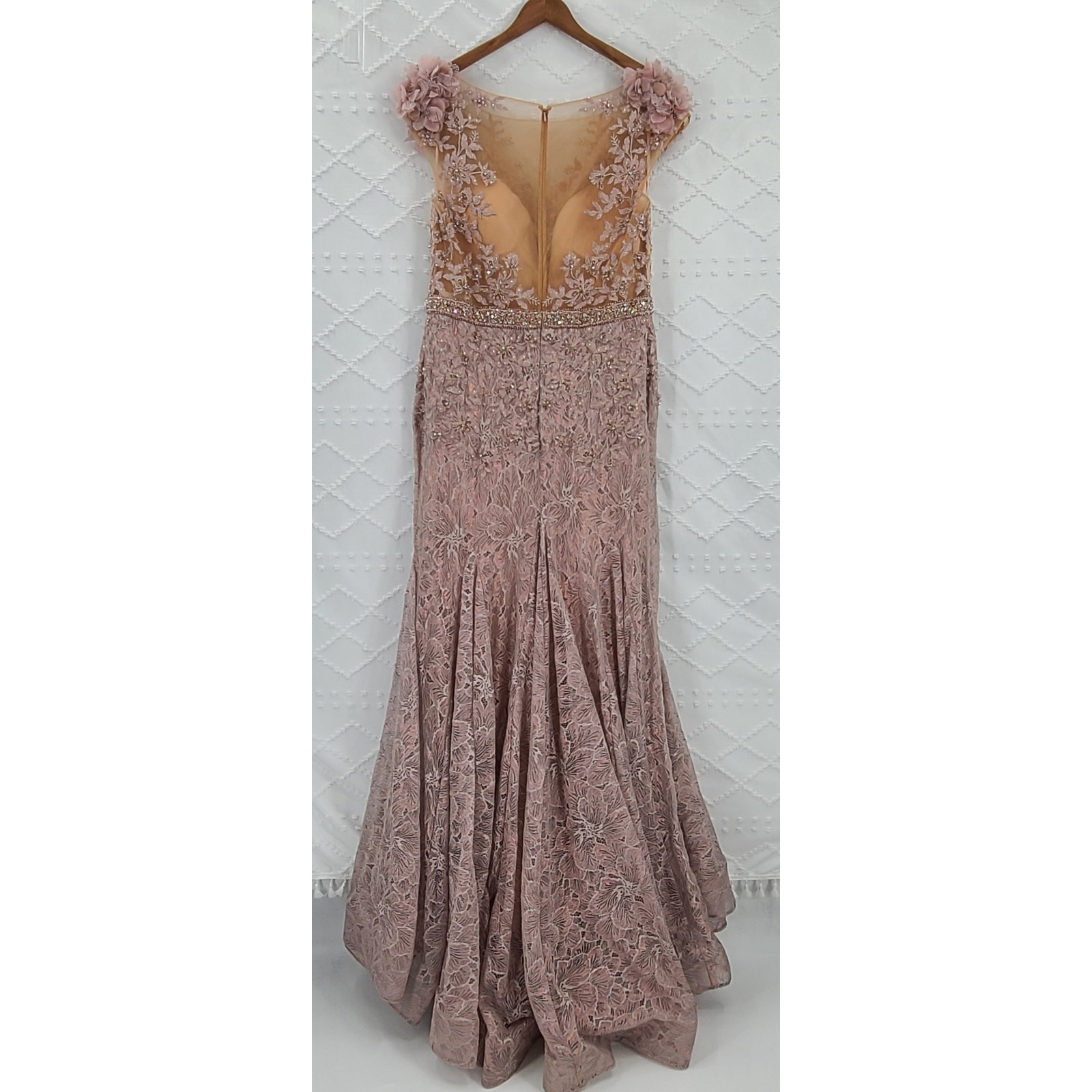 Mac Duggal 79368 pink embellished trumpet gown NWT Size 14 formal wedding