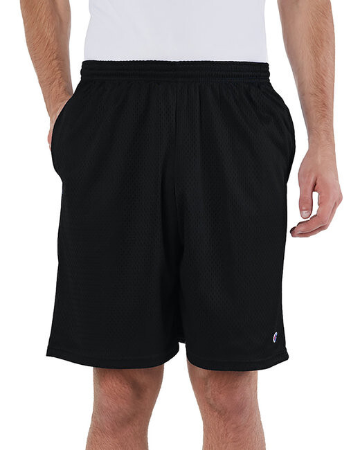 New Men’s Champion Black Gym Basketball Activewear Mesh Shorts With Pockets L