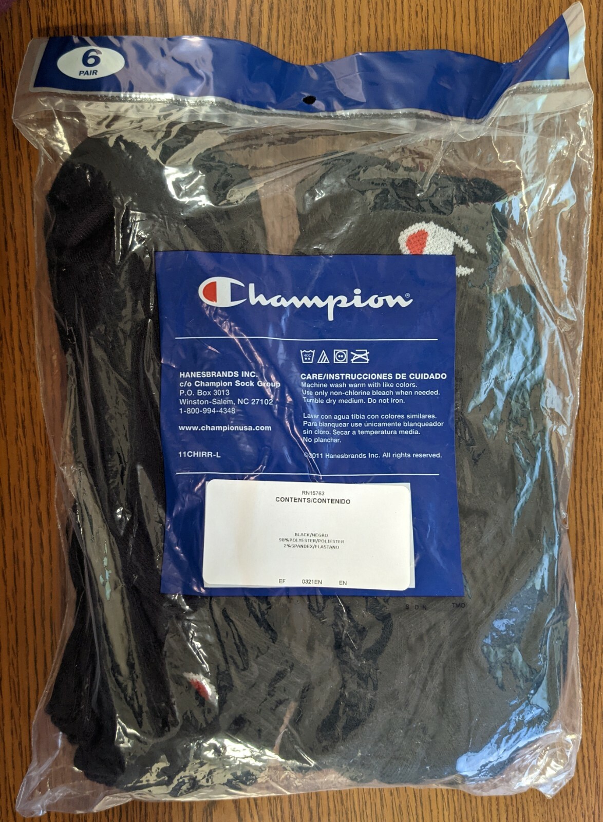 CHAMPION PACK OF 6 PAIR OF MENS ANKLE SOCKS BLACK SIZE 6-12 NEW IN PACKAGE