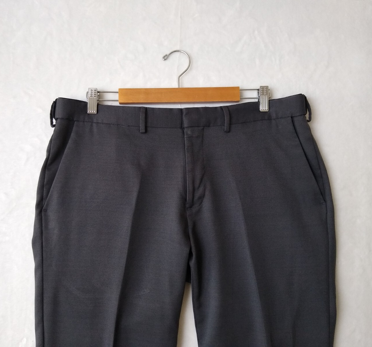 Haggar Dress Pants Mens 36×30 Gray Straight Fit All Day Comfort Expandable-Waist