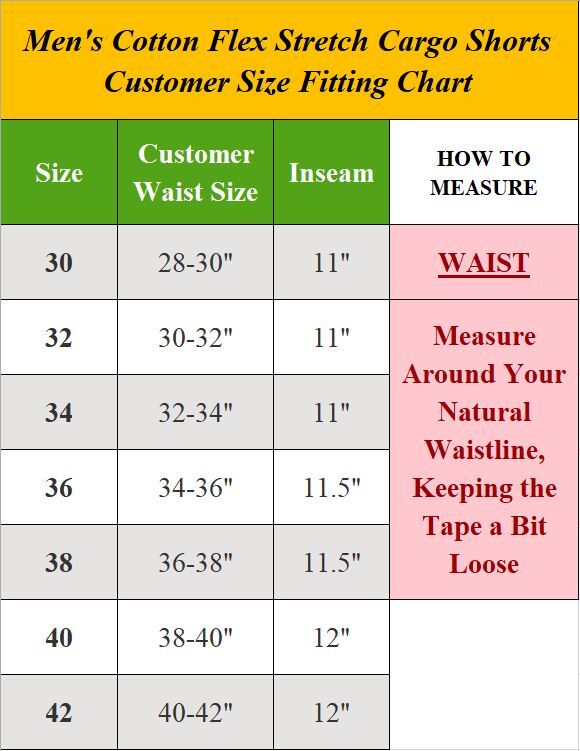 Men’s Cotton Flex Stretch Cargo Shorts With Belt Lounge Summer Colors 30-42