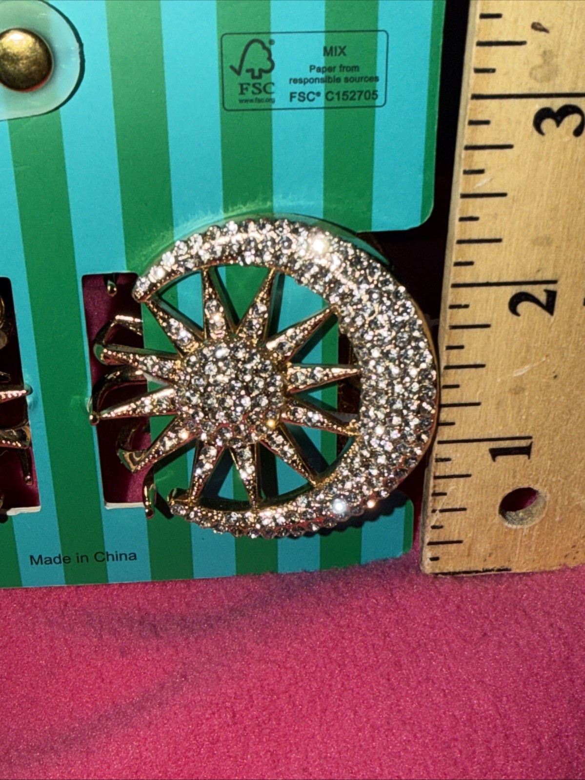 PIPER K HAIR CLIPS ☀️ 🌙 Faux Pearls & Rhinestones -GOLD TONE – Set of 2