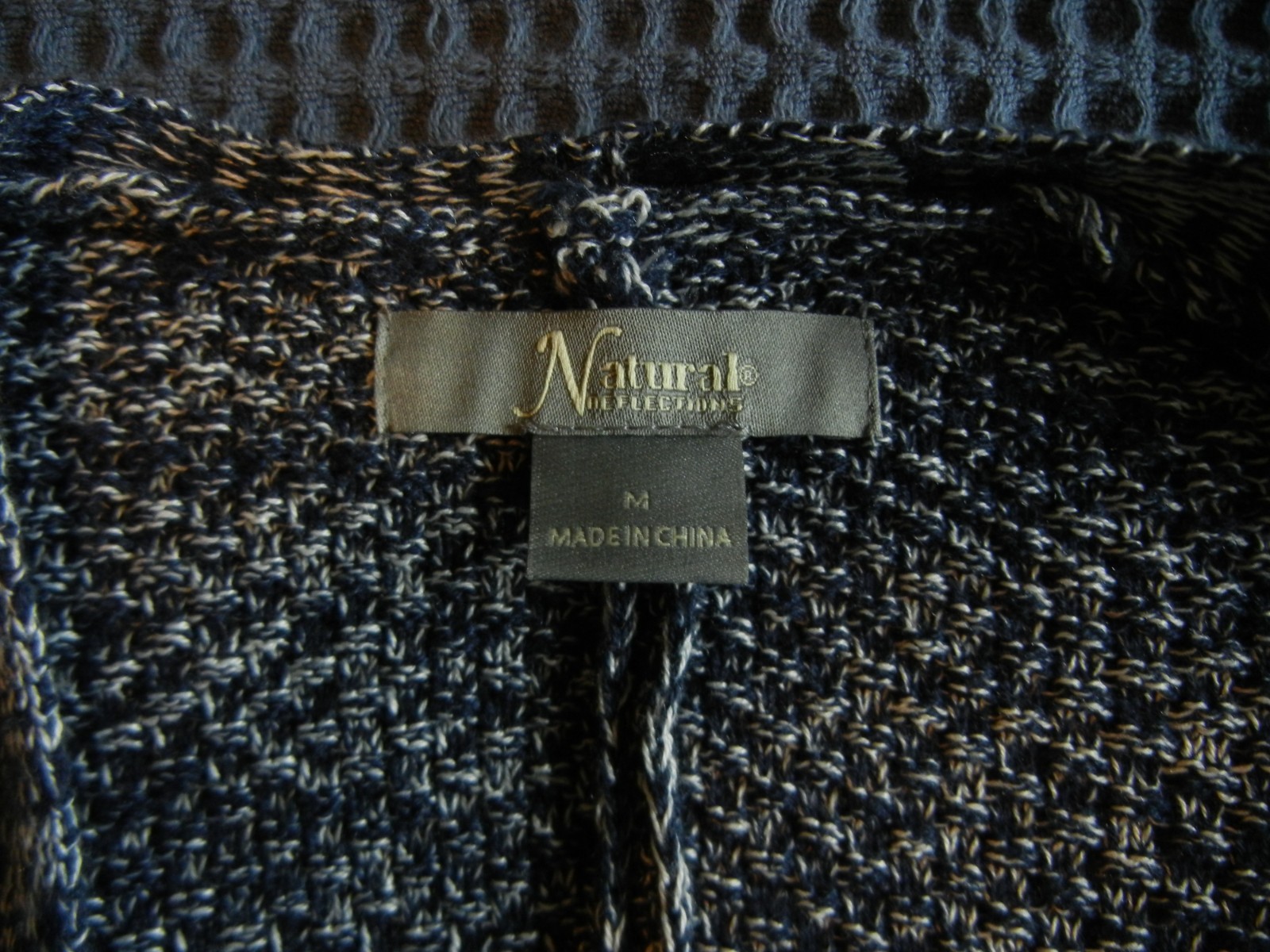 Natural Reflections Blue Heathered Polyester Blend Open Front Cardigan – Sz MED