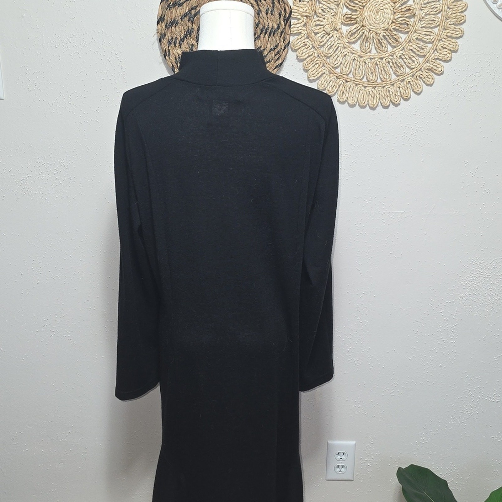 Lennie for Nina Leonard Black Turtleneck Maxi Length Capsule Wardrobe Women 14/L