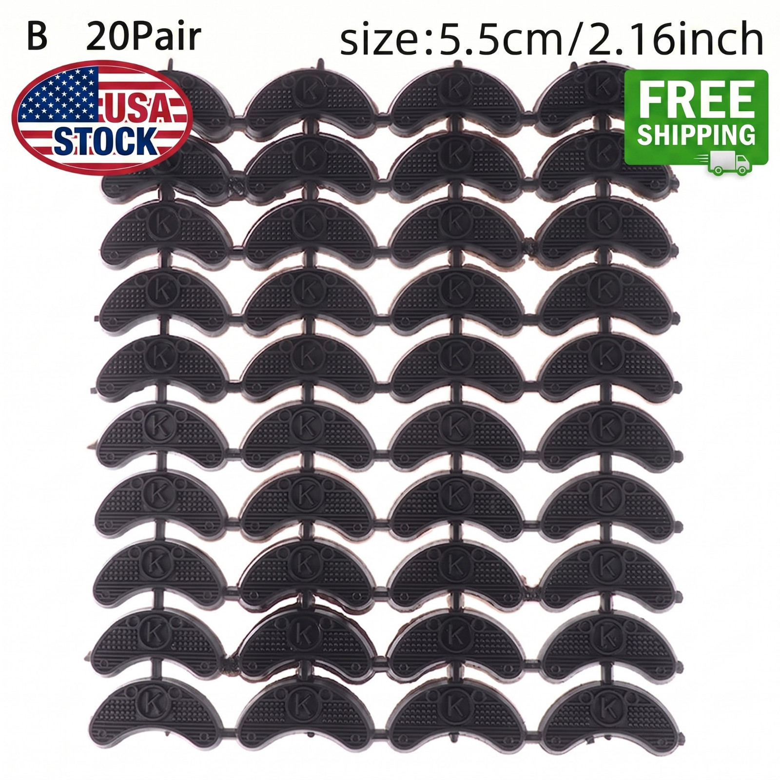 40PCS 20-Pair Rubber Heel Savers Toe Plates Taps DIY Shoe Repair Pads9887