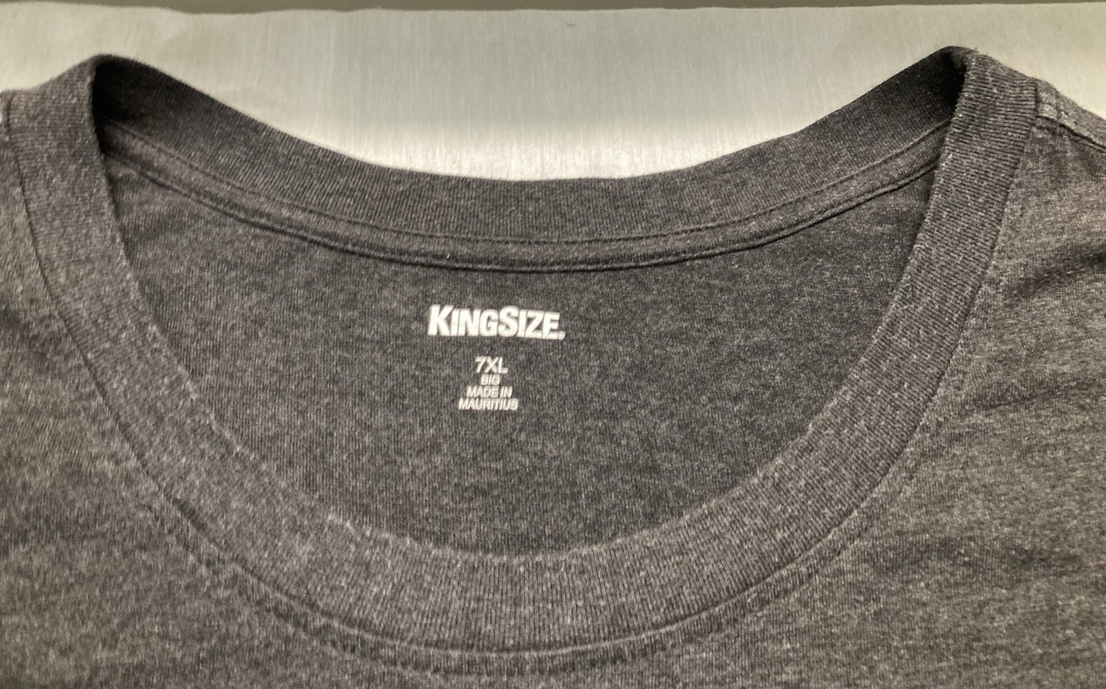 men’s 7xl big Kingsize crewneck s sleeve pocket tee shirt Heather Charcoal Grey