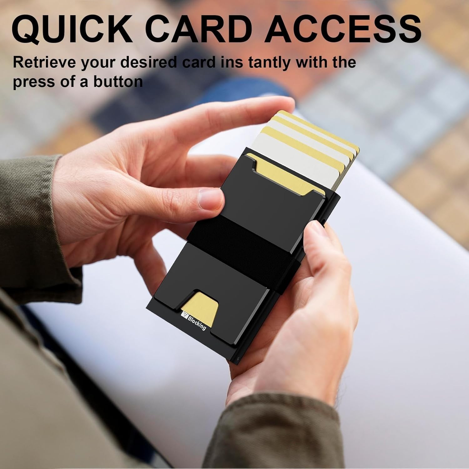 Furid Smart Card Wallet for Men RFID Blocking Pop Up Metal Wallet-colors