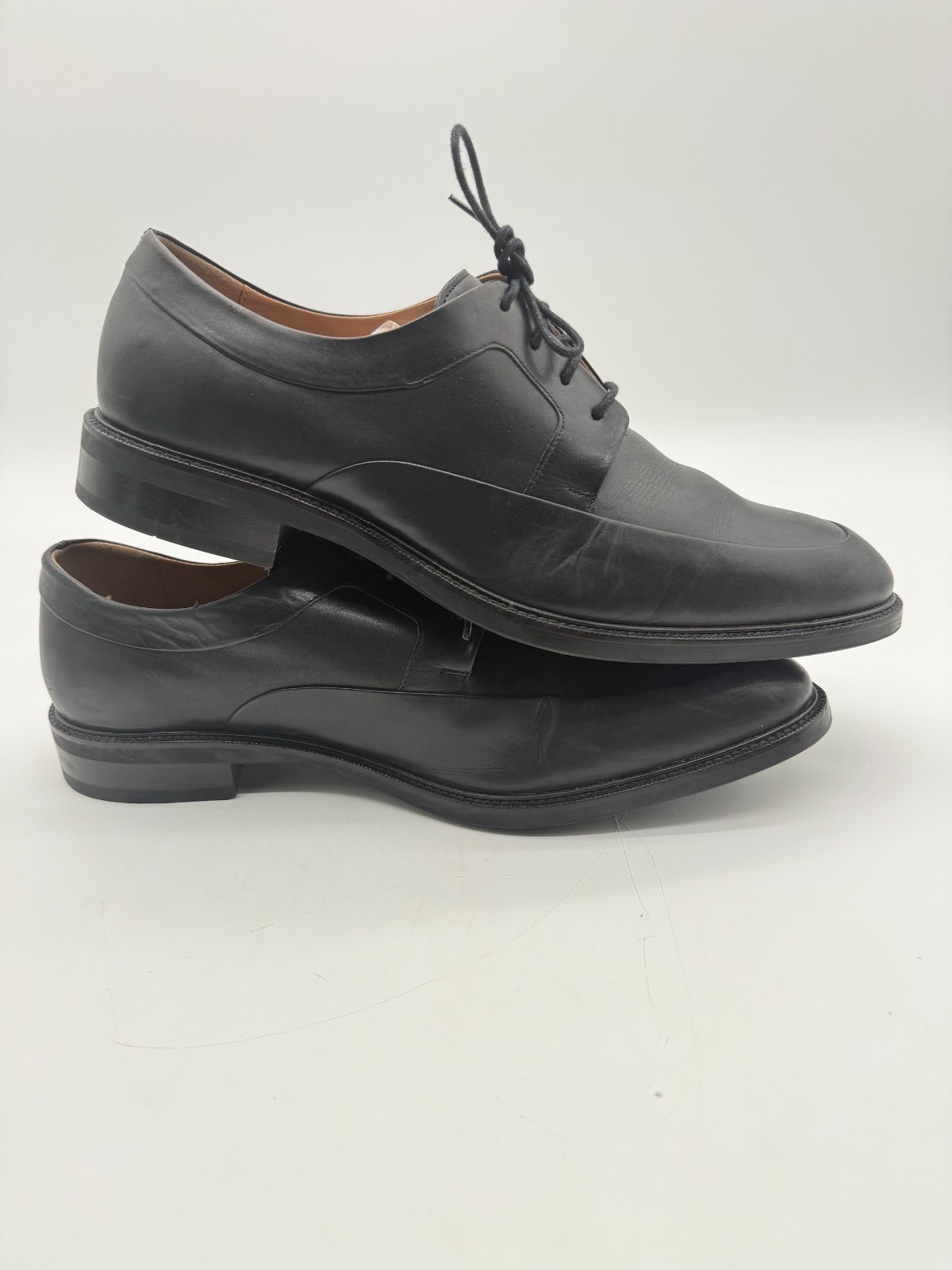 Cole Haan Grand OS Mens Black Leather Apron Toe Derby Dress Shoes Size 11.5 M